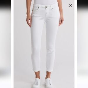 PAIGE Kylie Cropped Skinny Jeans In Optic White Sz 28 EUC MSRP $209
